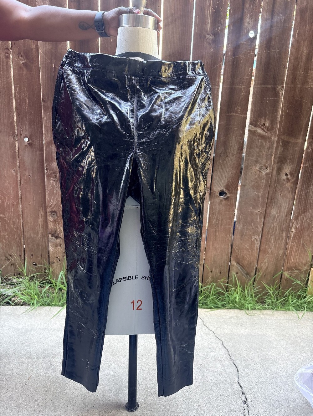 Topshop Black Patent Skinny Trousers